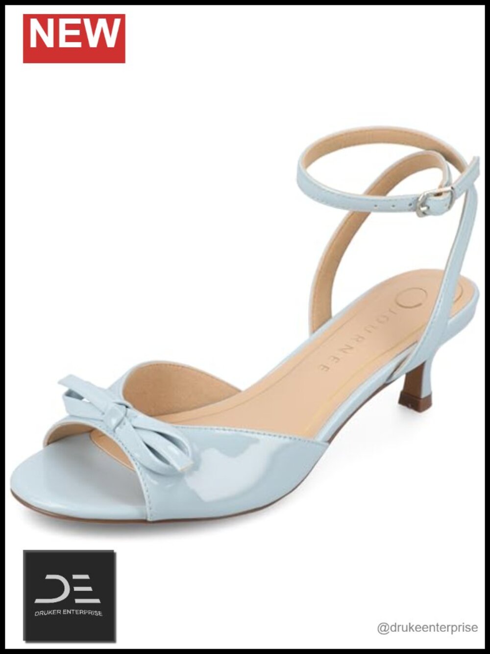Women's Kitten Heel Dress Sandals Faux Leather Open Toe Bow
